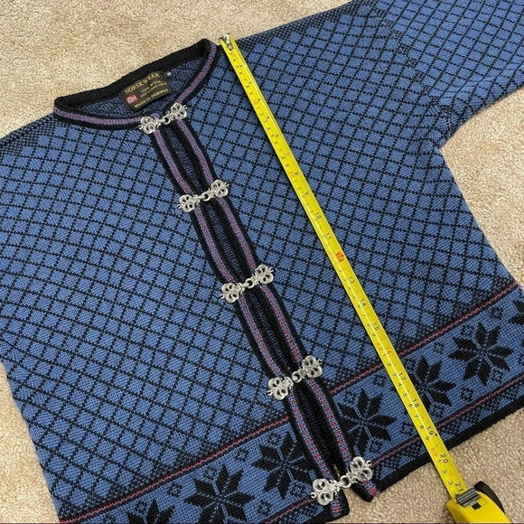 Norskwear Icelandic Nordic Fair Aisle 100% Norwegian lambs Wool Sweater Cardigan - Picture 10 of 16